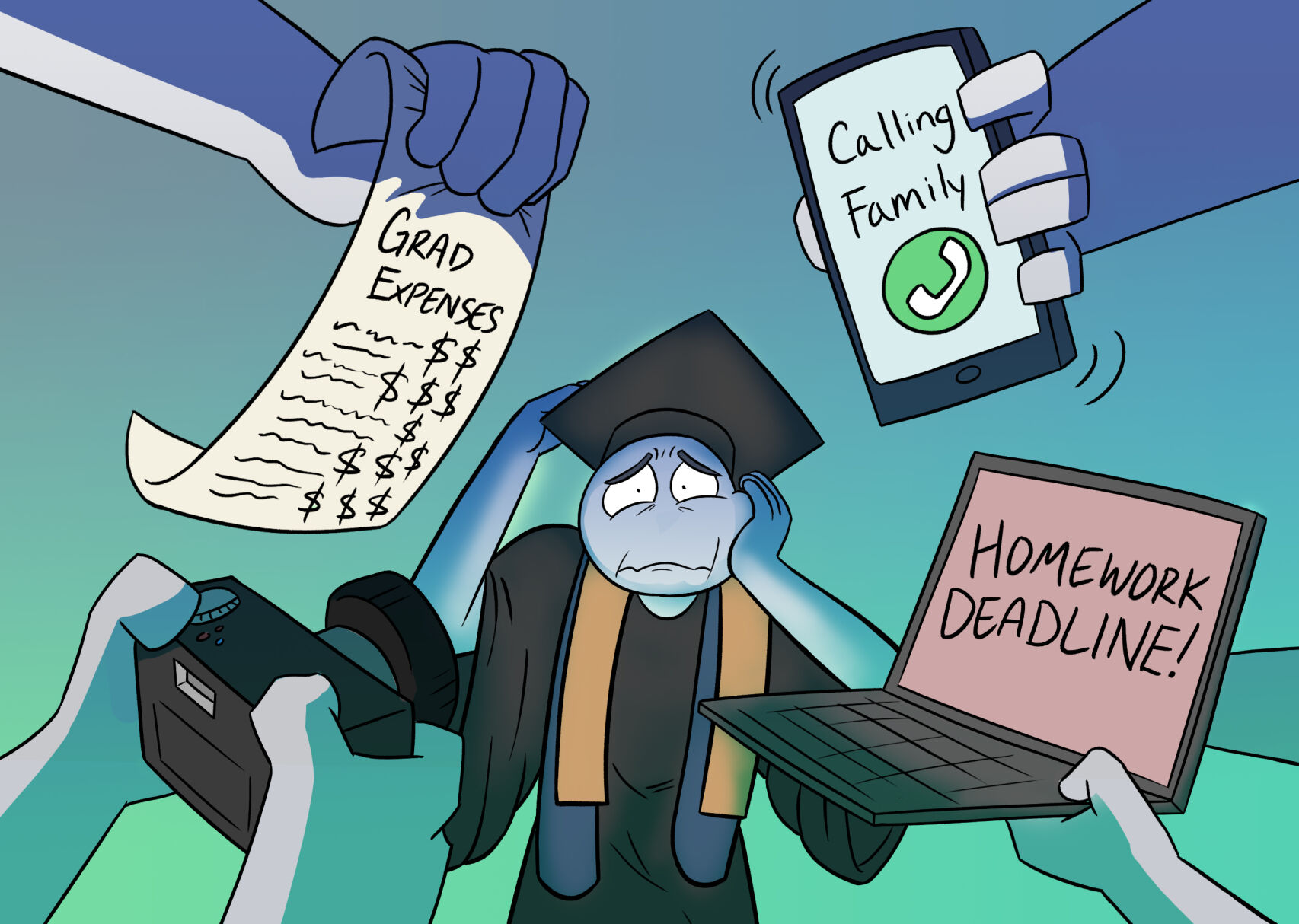 Graduation traditions illustration